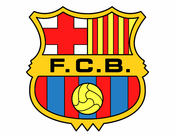 Dibujo Escudo del F.C. Barcelona pintado por pampa