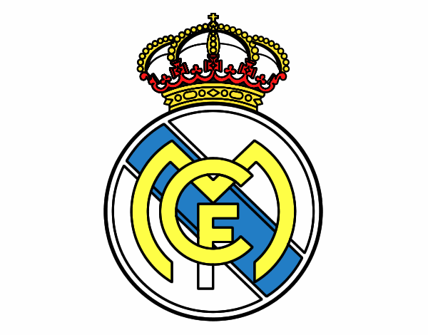 Dibujo Escudo del Real Madrid C.F. pintado por pampa