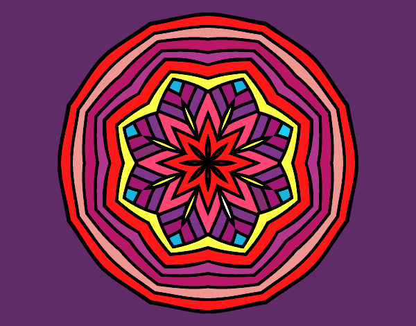 Dibujo Mandala cenital pintado por pikalu