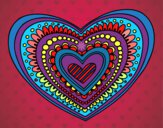 Dibujo Mandala corazón pintado por pikalu