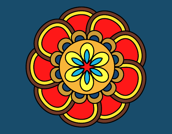 Dibujo Mandala de pétalos pintado por pikalu
