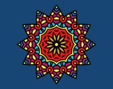 Dibujo Mandala estrella floral pintado por pikalu