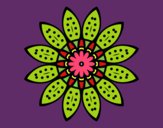 Dibujo Mandala flor con pétalos pintado por pikalu
