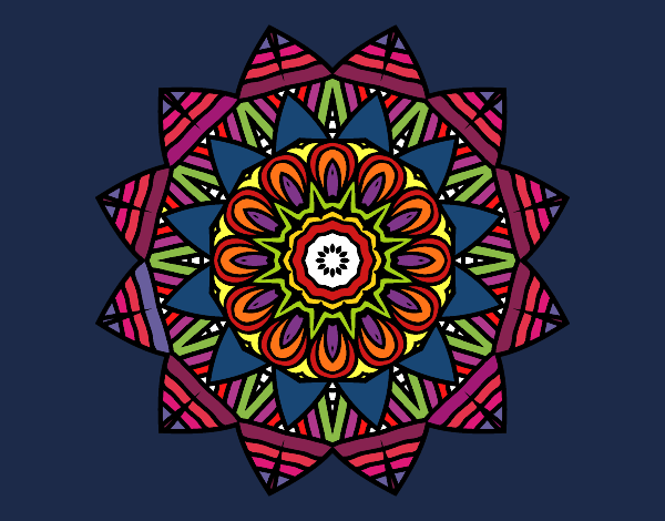 Dibujo Mandala frutal pintado por pikalu
