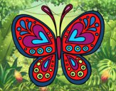 Dibujo Mandala mariposa pintado por pikalu