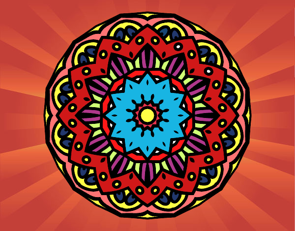 Dibujo Mandala modernista pintado por pikalu