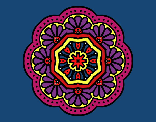 Dibujo Mandala mosaico modernista pintado por pikalu