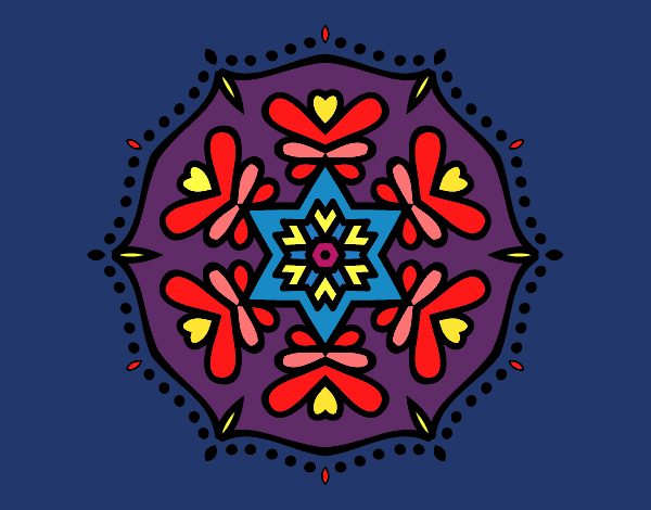 Dibujo Mandala simétrica pintado por pikalu