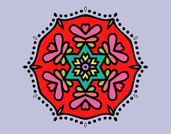 Dibujo Mandala simétrica pintado por MILEYRENI