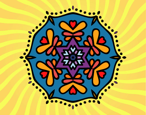 Dibujo Mandala simétrica pintado por Rochy1962