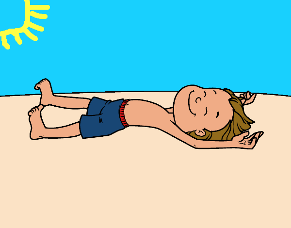 Dibujo Niño tomando el sol pintado por joseraul