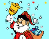 Dibujo Santa Claus y su campana pintado por LunaLunita
