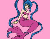 Dibujo Sirena con perlas pintado por Hiyori02