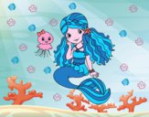 Dibujo Sirena y medusa pintado por mariana628