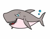 Dibujo Tiburón dentudo pintado por joseraul