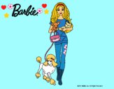 Dibujo Barbie con sus mascotas pintado por LunaLunita