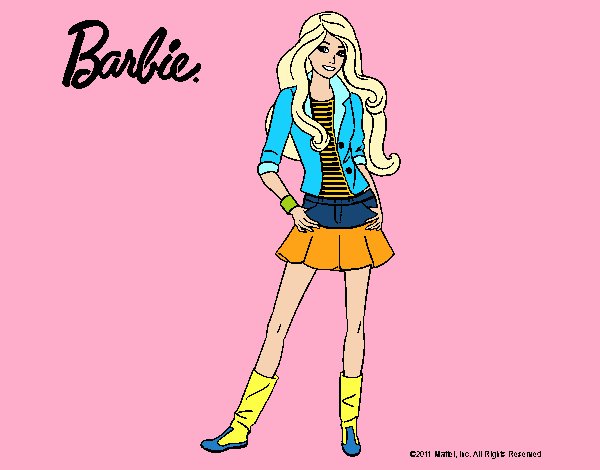 Dibujo Barbie juvenil pintado por kjdfshiudf