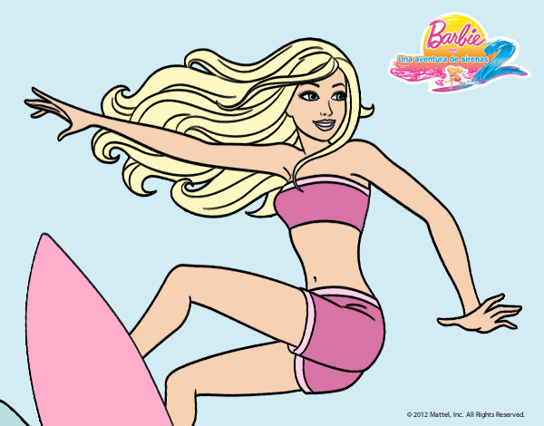 Dibujo De Barbie Surfeando Pintado Por Kjdfshiudf En Dibujos Net El D A