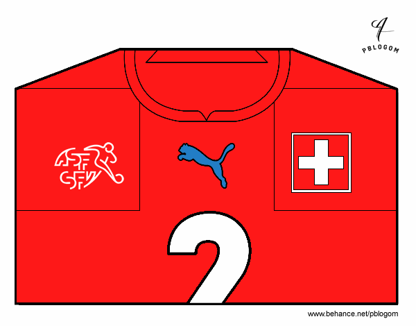 Dibujo Camiseta del mundial de fútbol 2014 de Suiza pintado por bautopa
