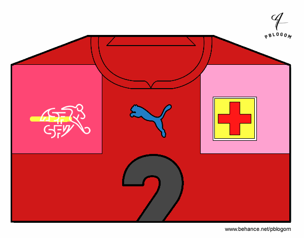Dibujo Camiseta del mundial de fútbol 2014 de Suiza pintado por bautopa