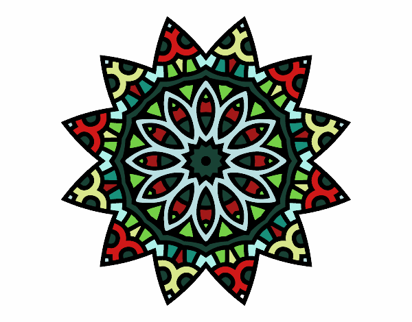 Dibujo Mandala estrella pintado por Saragz95