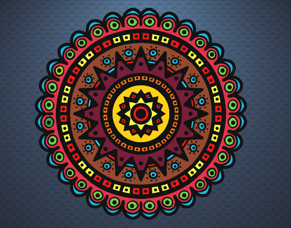 Dibujo Mandala étnica pintado por pikalu
