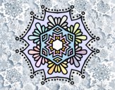 Dibujo Mandala flor simétrica pintado por merchindan