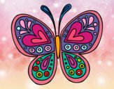 Dibujo Mandala mariposa pintado por ari