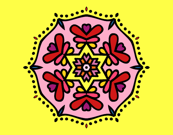 Dibujo Mandala simétrica pintado por Transforme