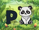 Dibujo P de Panda pintado por painter