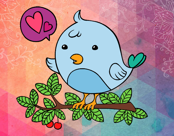 Dibujo Pájaro de Twitter pintado por ari