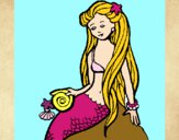 Dibujo Sirena con caracola pintado por gael38528