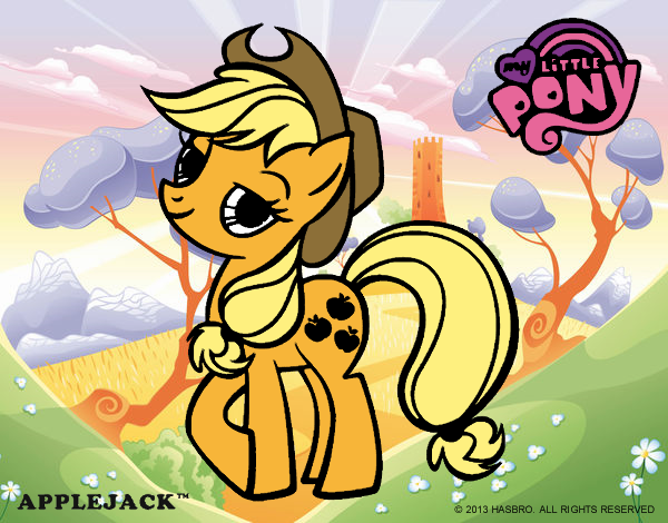 Dibujo Applejack pintado por kjdfshiudf