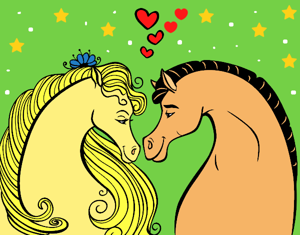 Dibujo Caballos enamorados pintado por LunaLunita