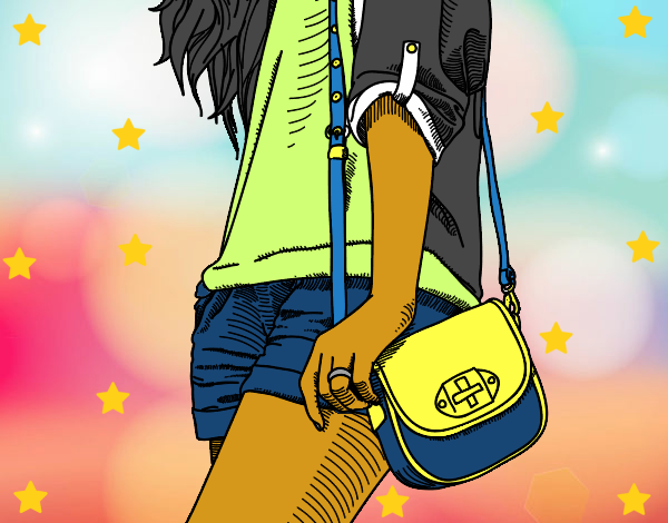Dibujo Chica con bolso pintado por yheximar