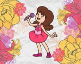 Dibujo Estrella del pop cantando pintado por jimenaleal