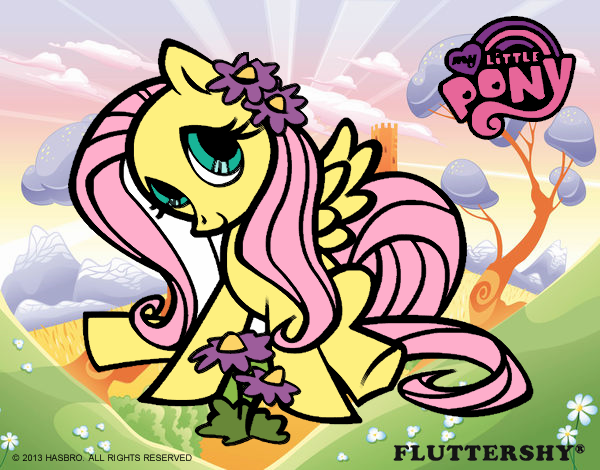 Dibujo Fluttershy pintado por kjdfshiudf