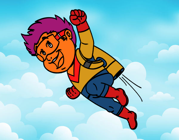 Dibujo Héroe volando pintado por tabathamc
