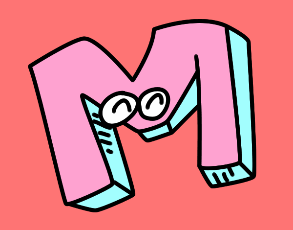 Dibujo Letra M pintado por  rosadita