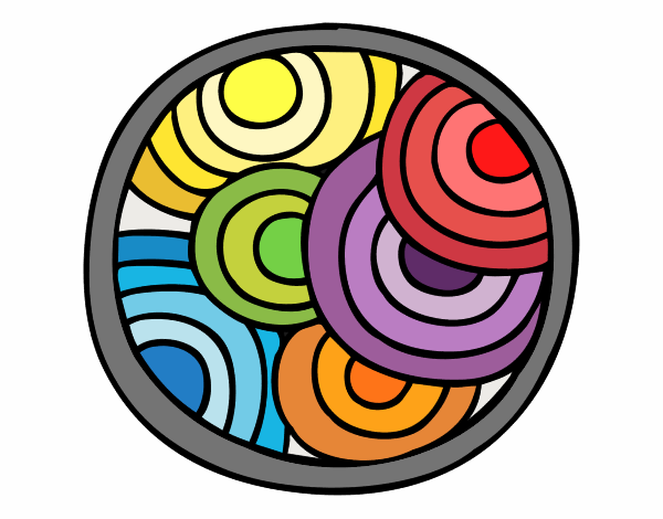 Dibujo Mandala circular pintado por merchindan
