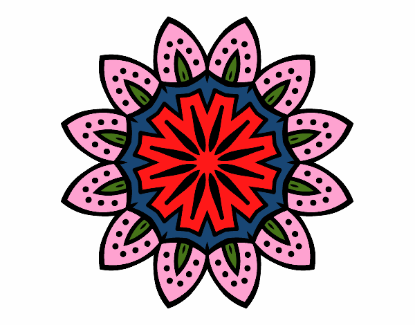 Dibujo Mandala con pétalos pintado por mirtali