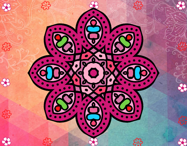 Dibujo Mandala de inspiración árabe pintado por jimenaleal