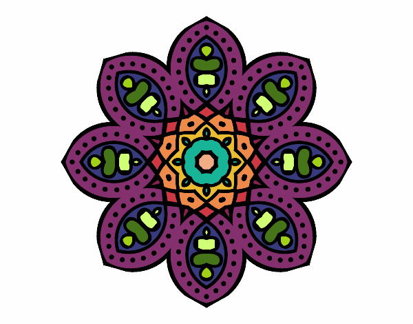 Dibujo Mandala de inspiración árabe pintado por maritza lo