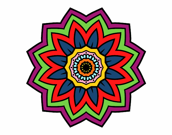 Dibujo Mandala flor de girasol pintado por mirtali
