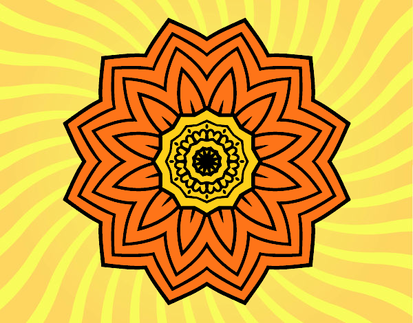 Dibujo Mandala flor de girasol pintado por LunaLunita