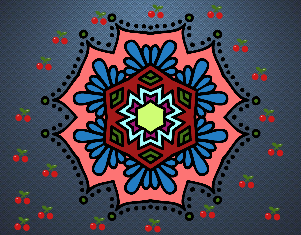 Dibujo Mandala flor simétrica pintado por Chiche8