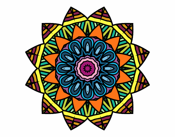 Dibujo Mandala frutal pintado por maritza lo