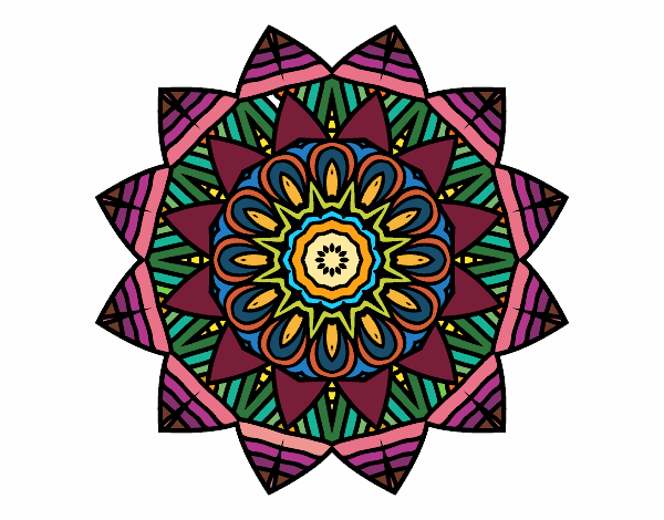 Dibujo Mandala frutal pintado por maritza lo