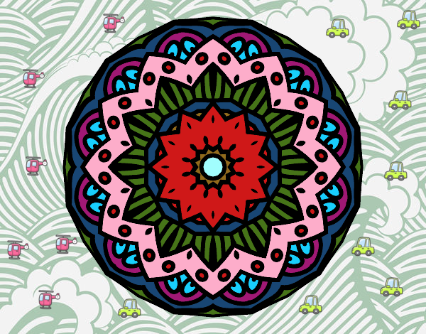 Dibujo Mandala modernista pintado por Chiche8