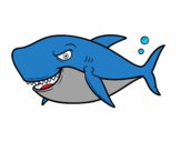 Dibujo Tiburón dentudo pintado por yly